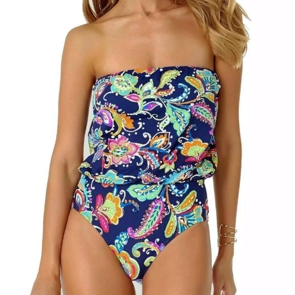 Anne Cole Other - ANNE Cole Paisley Blouson One Piece Swimsuit